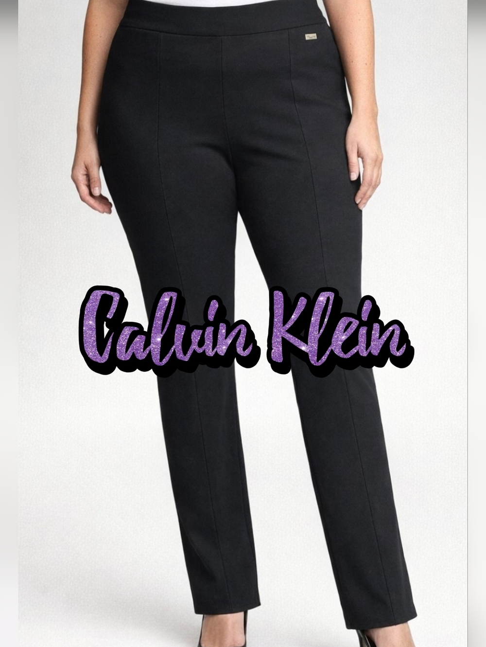 Calvin Klein Size XL Dress Pants Black Stretch